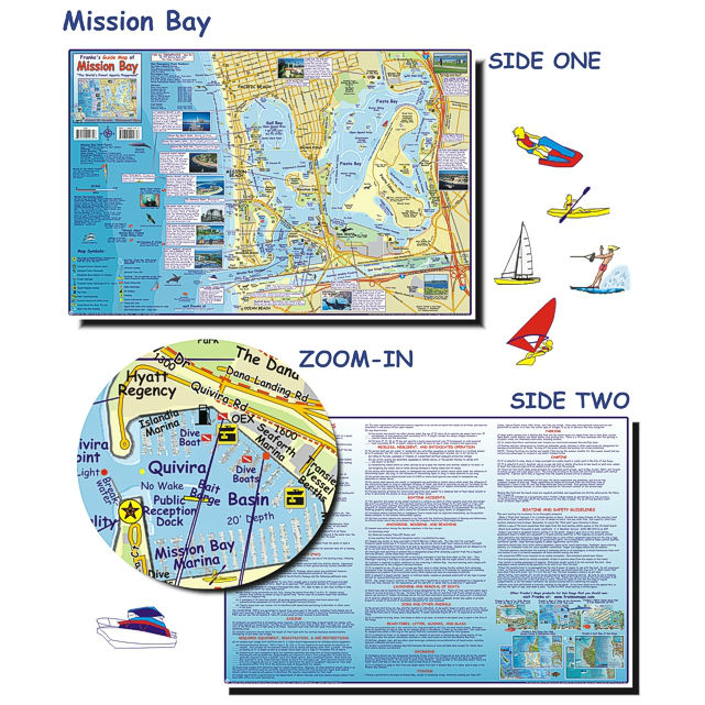 Mission Bay San Diego California Map & Guide Waterproof by Franko Maps 
