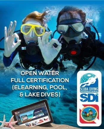 SDI Open Water Full Certification (Includes eLearning, Pool, & Lake Dives)
