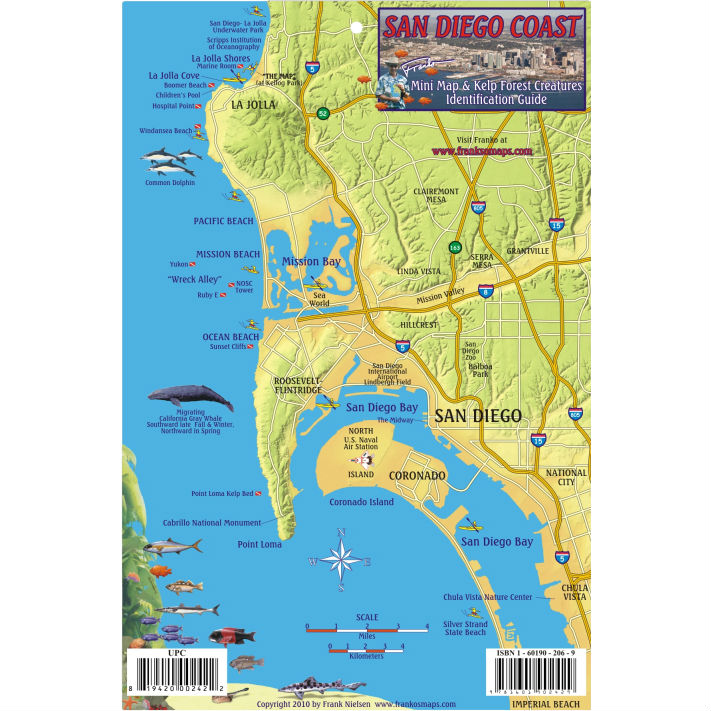Franko Maps Coronados Islands Mexico Fish ID for Sports and Outdoor Enthusiast for sale online 