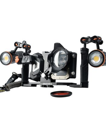 DIVEVOLK SeaTouch 4 Max Plus Deep Dive Kit with dual light for iPhone and most Android smartphone, dive housing, waterproof phone case