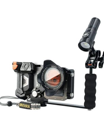 DIVEVOLK SeaTouch 4 MAX PLUS  Underwater Housing Creator Kit /  including 2000 or 5600lm Lumen dive light and single handle tray, dive housing, waterproof phone case